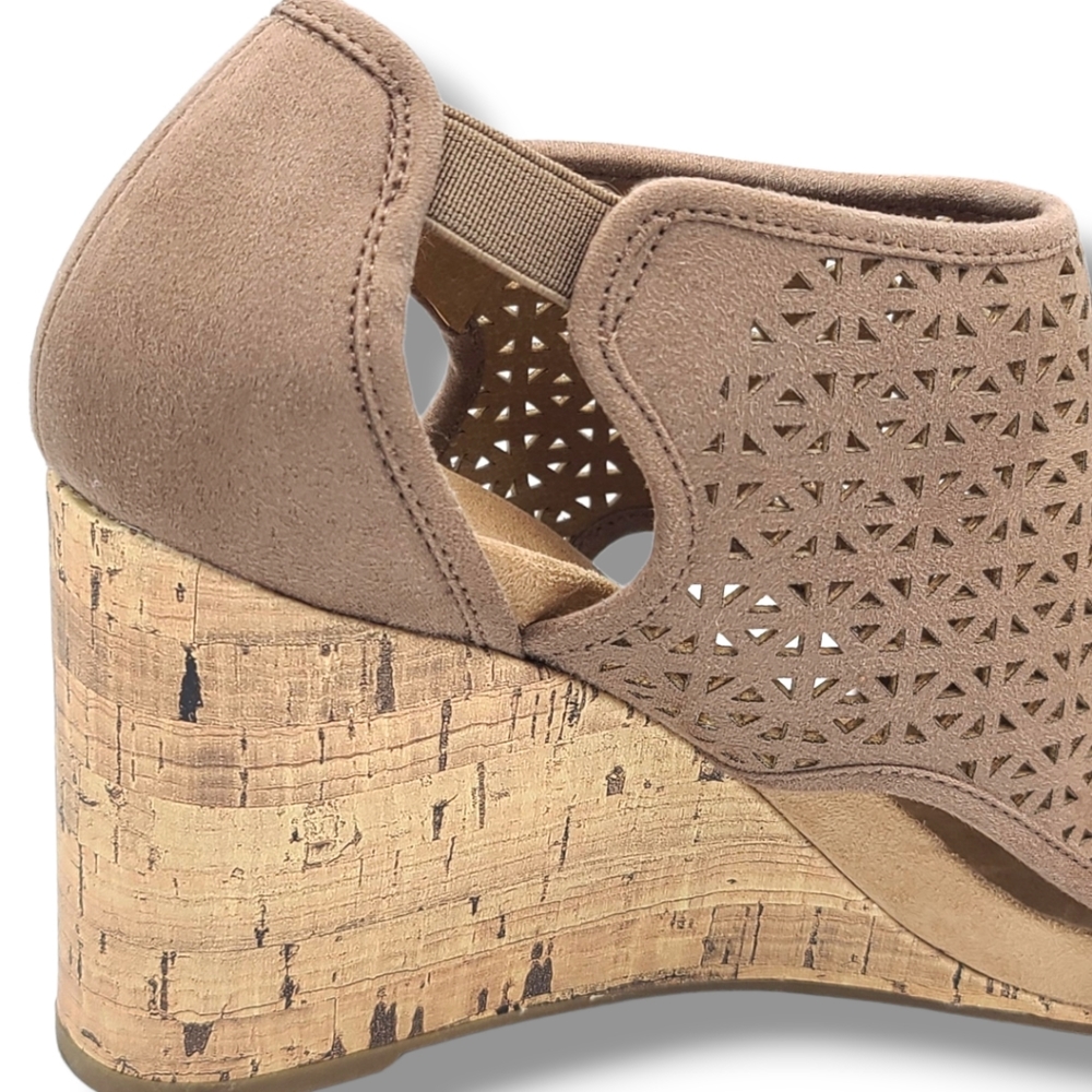 Life Stride Women's Tan Flex Soft System Hinx 2 Cut Out Wedge Sandals Size 10 - Picture 12 of 16